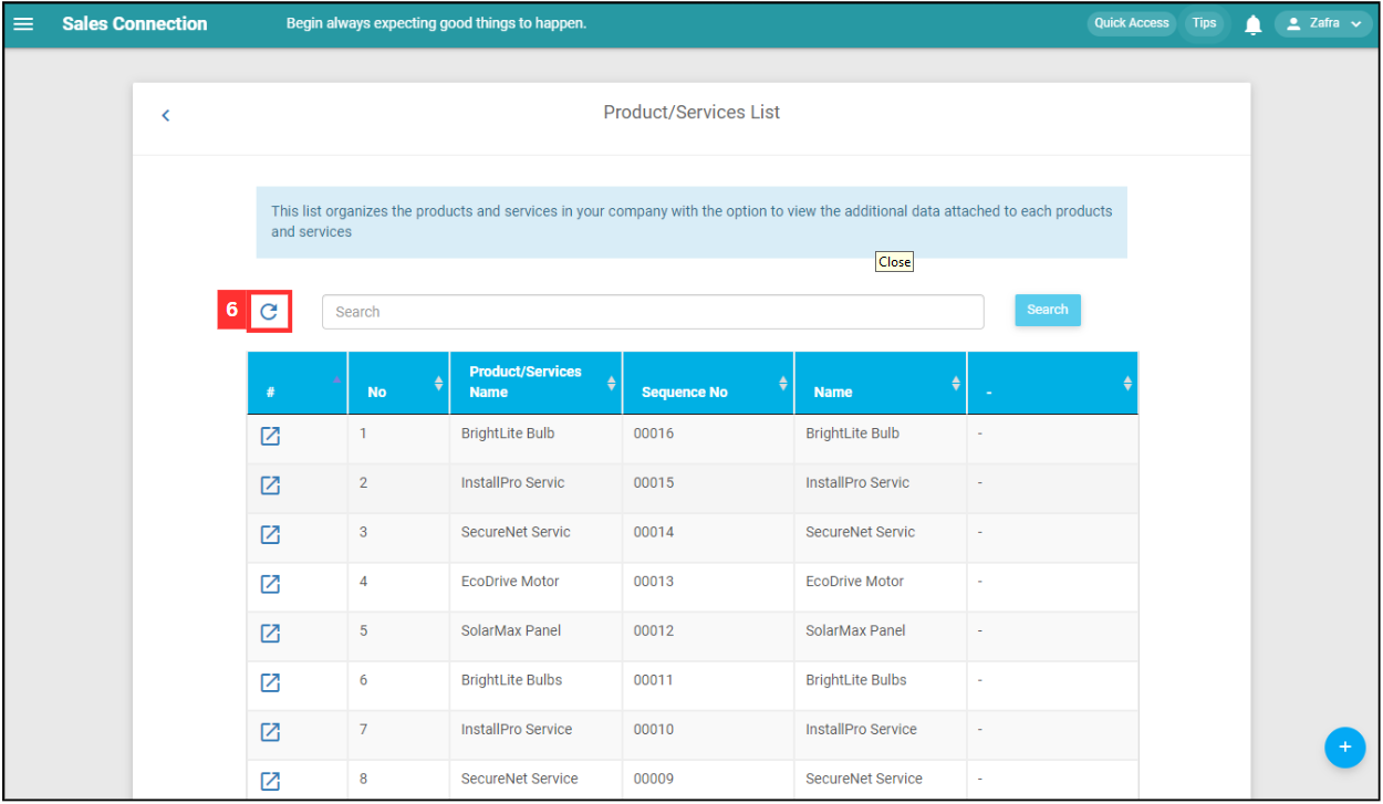 Product/Services List Step 6