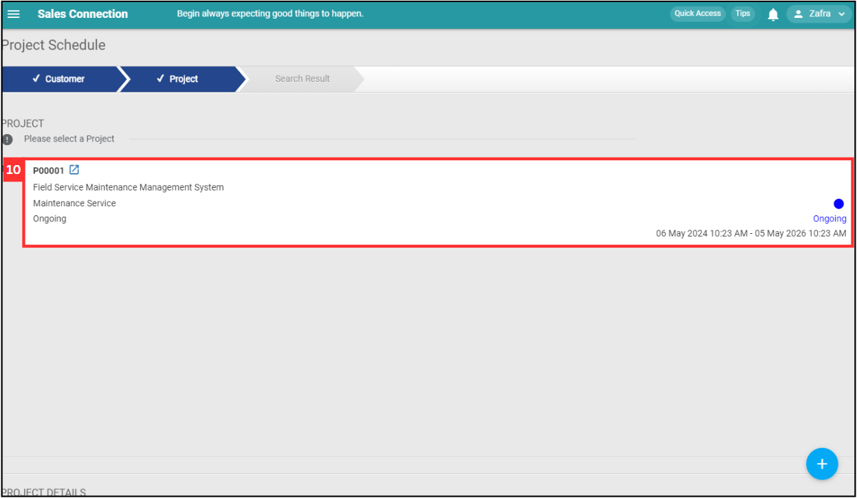 Project Schedule Step 10