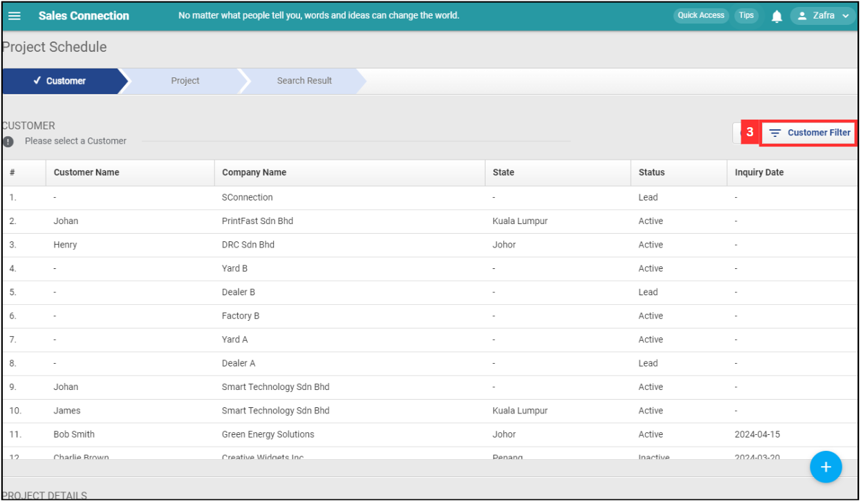 Project Schedule Step 3