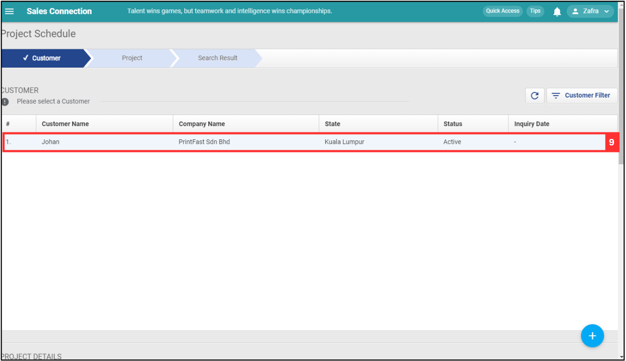 Project Schedule Step 9