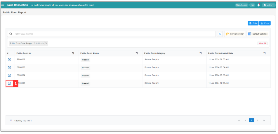 Access Submitted Public Form Step 1